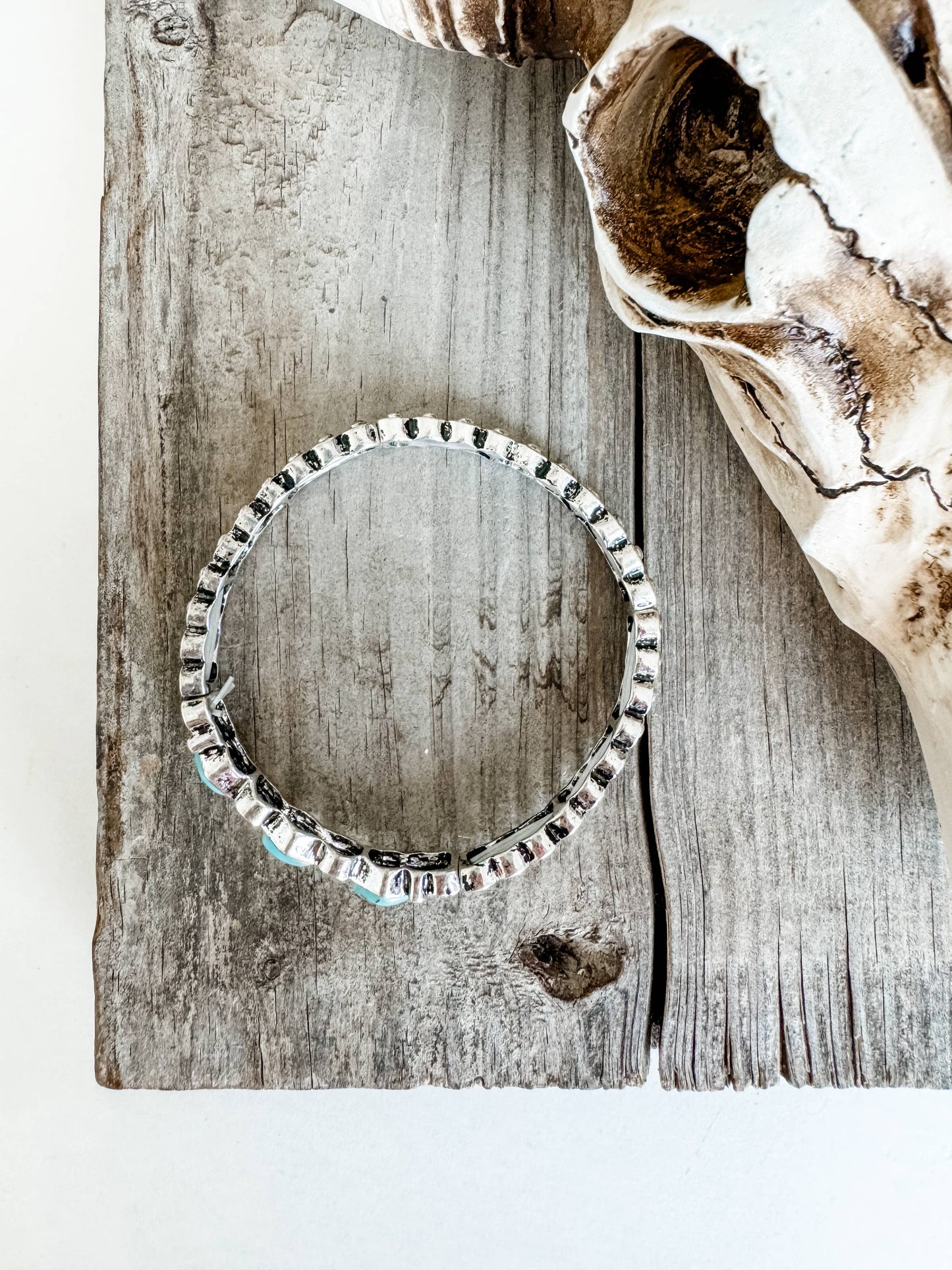 Western Hand Craft Multi Turquoise Stone Stretch Bracelet