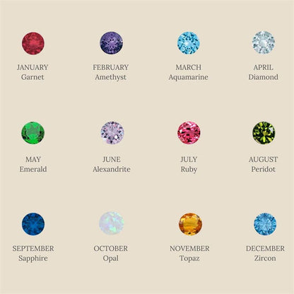 Rectangle Birthstone Charm Gold Necklace in Stainless Steel