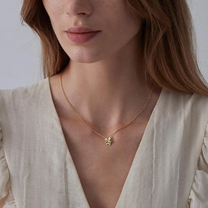 Dainty Cute Flower Pendant Necklace in 925 Sterling Silver