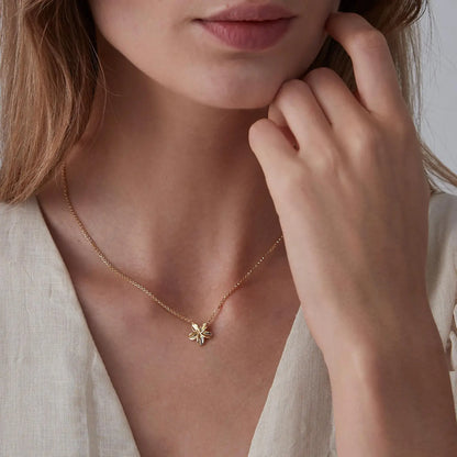 Dainty Cute Flower Pendant Necklace in 925 Sterling Silver