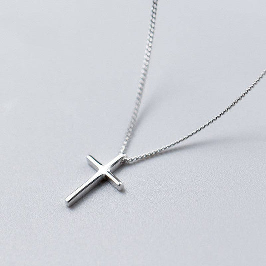 Dainty Cross Charm Pendant Necklace in 925 Sterling Silver