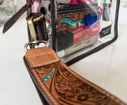 Hand Tooled Leather Keychain - Key Fob